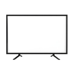 Naklejka premium Blank White 16 9 Aspect Flatscreen Monitor Display on Plain Background