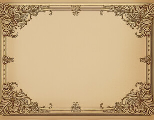 vintage frame borders on sepia paper background