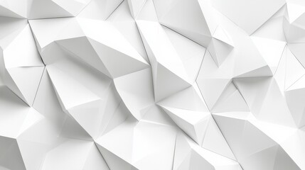 Obraz premium White abstract polygonal surface background, symbolizing technology and geometric precision. Perfect for presentations, websites, and modern art projects.