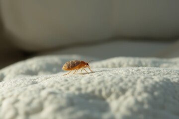 Obraz premium a bed bug on a white bed
