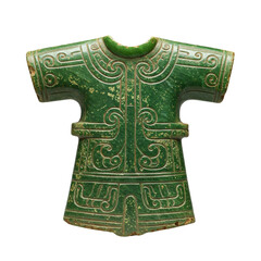 Sculpted jade burial suit fragment from a lost civilization.
