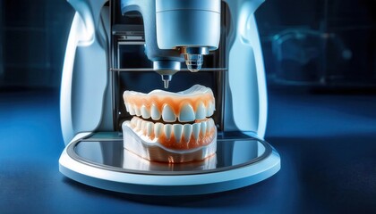 A cutting edge device creates precise dental models, showcasing advancements in modern dentistry.