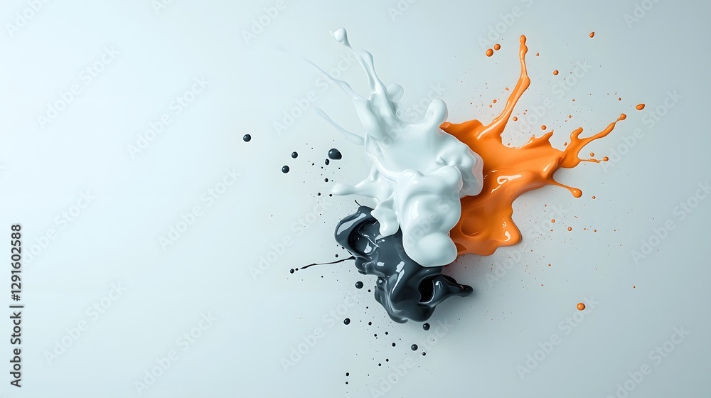 Poster gradient monochrome fade with abstract ink minimal composition dynamic and expressive digital with v