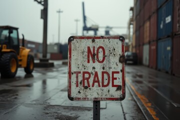 a no trade sign is shown in front of a container