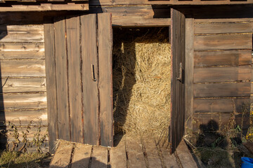 The barn has a lot of wood and is very old