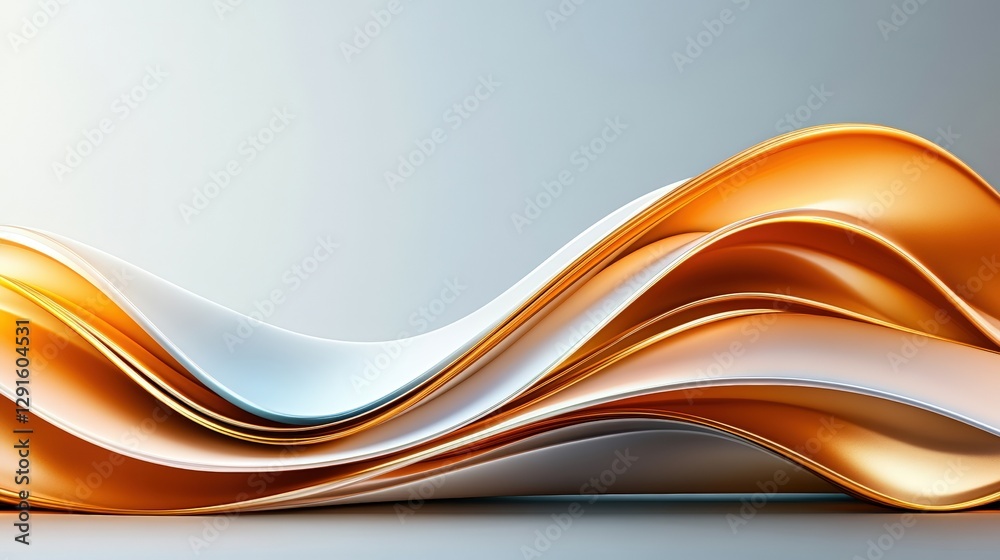 Poster abstract background featuring flowing golden waves with a soft gradient and subtle texture