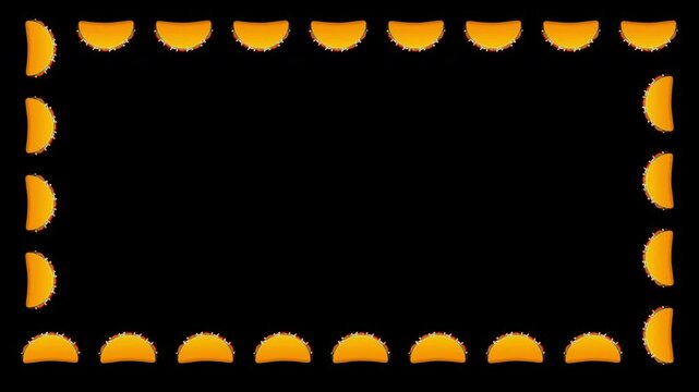 Mexican Tacos Frame Loop On Alpha Channel