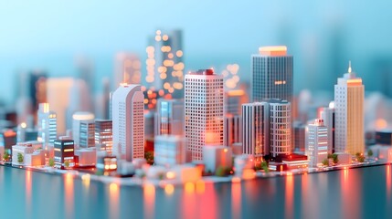 Fototapeta premium Futuristic Smart City Skyline with Modern Architectural Structures and Innovative Infrastructure