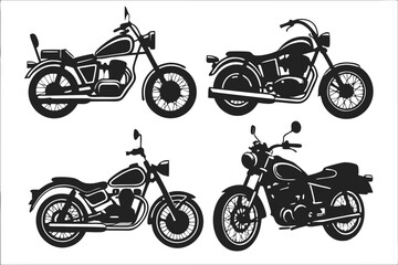Obraz premium set of Motorbike silhouette vector illustration