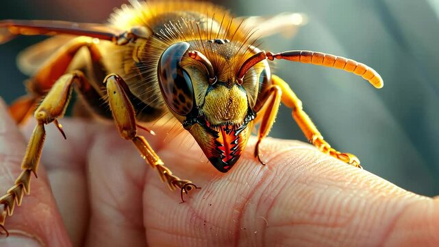 wasp sting close-up