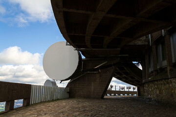 Bunch of transmitters and aerials on telecommunication tower