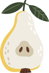 Pear healthy product, healthy life element, cartoon style, 
