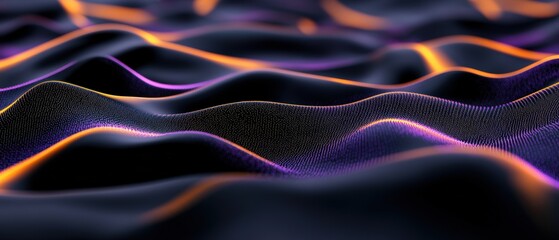 Fototapeta premium 3d mountain landscape with purple and orange patterns for modern digital backgrounds