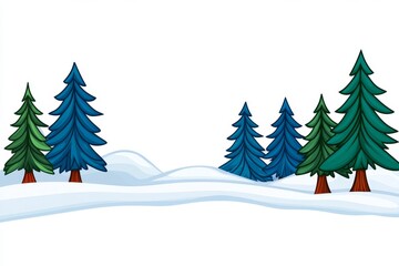 Fototapeta premium Abstract winter landscape with fog and snow along the river in a misty forest. Winter scene of trees lining a small stream in heavy white fog. Panoramic view of a nature background
