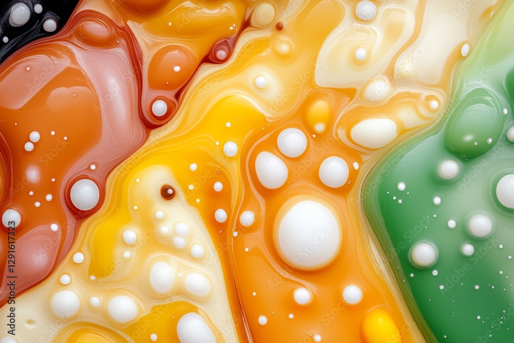 Poster An abstract background with swirling colors and patterns, reminiscent of the universe in chaos. A beautiful multicolored liquid swirls together, creating an atmosphere that feels both dynamic