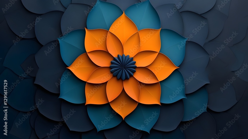 Poster intricately detailed indian mandala patterns with a soft glowing gradient center creating a mesmeriz