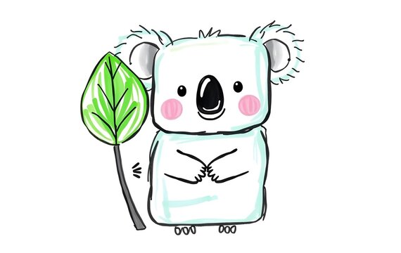 Cute crayon doodle Adorable Koala Box