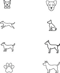 dog icon vector set.
