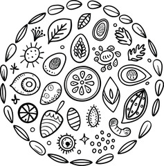 hand-drawn-oval-doodle-sketch-frame-set-isolate