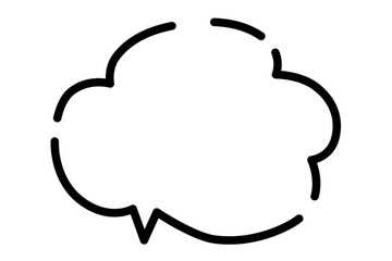 手描きの吹き出し02　もこもこ01　ベクター