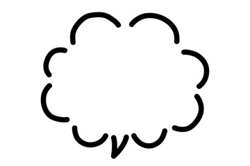 手描きの吹き出し02　もこもこ02　ベクター