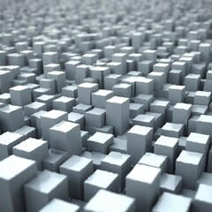 Obraz premium A mesmerizing background featuring interlocking 3D cubes in shades of gray and white, creating a hypnotic optical illusion effect. The seamless pattern adds a futuristic and abstract touch