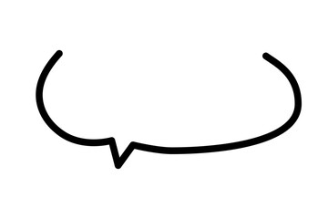 手描きの吹き出し02　半丸01　ベクター