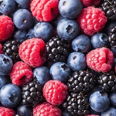 Fresh Berry Mix in Close-Up Showcasing Colorful Fruits