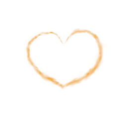 Graceful heart-shaped smoke swirls rise gently, symbolizing love and warmth. Soft orange waves create a dreamy, intimate atmosphere, perfect for romantic visuals or cozy, heartfelt moments. PNG.