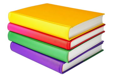 Colorful books stacked high (1)