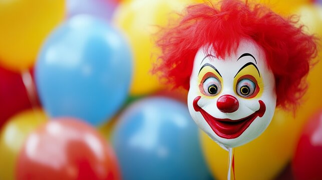 clown with balloons,April Fools Day