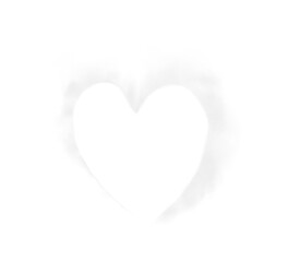 Graceful heart-shaped smoke swirls rise gently, symbolizing love and warmth. Soft white waves create a dreamy, intimate atmosphere, perfect for romantic visuals or cozy, heartfelt moments. PNG.