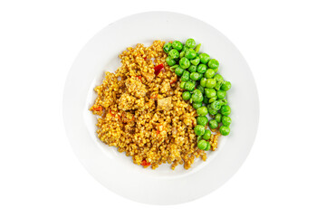 boulgur quinoa dish vegetarian dish vegetable food fresh tasty food dish gourmet food background on the table rustic food top view copy space keto and paleo diet