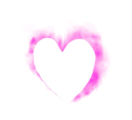 Graceful heart-shaped smoke swirls rise gently, symbolizing love and warmth. Soft pink waves create a dreamy, intimate atmosphere, perfect for romantic visuals or cozy, heartfelt moments. PNG.
