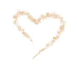 Graceful heart-shaped smoke swirls rise gently, symbolizing love and warmth. Soft golden waves create a dreamy, intimate atmosphere, perfect for romantic visuals or cozy, heartfelt moments. PNG.