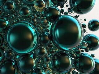 "Futuristic Metallic Spheres: 3D Abstract Digital Art in High Resolution
