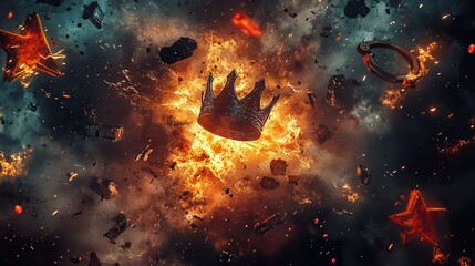 Crown Amidst Cosmic Explosion