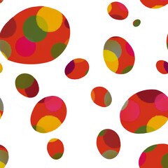 Fun and colorful digital seamless pattern with Easter egg motif on a transparent background