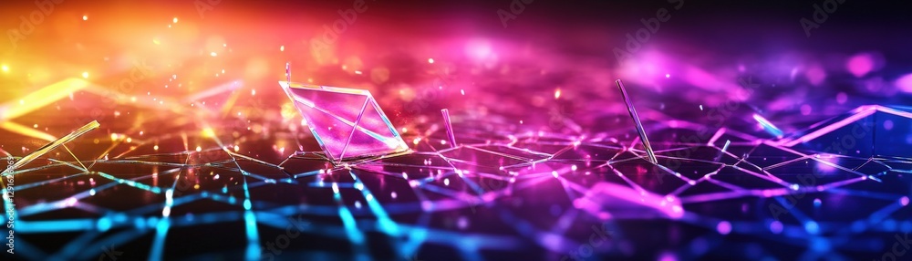 Aufkleber abstract background with colorful lights and shapes creating a vibrant and dynamic visual effect