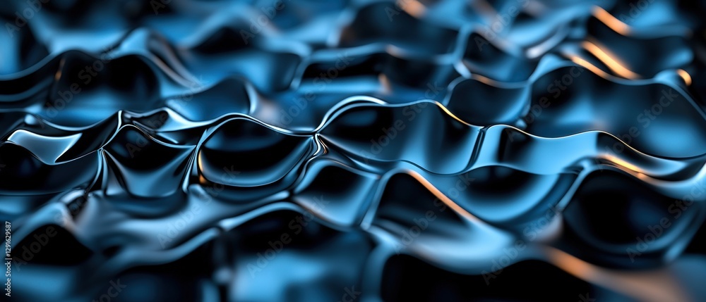 Poster blue abstract background with wavy lines and soft texture for design and art projects