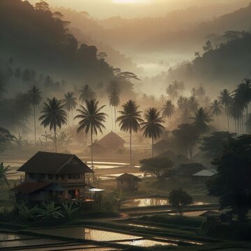 Landscape of a village