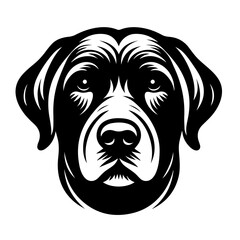 Portrait of a Labrador Retriever Dog Vector isolated on white background, Dog Silhouettes.
