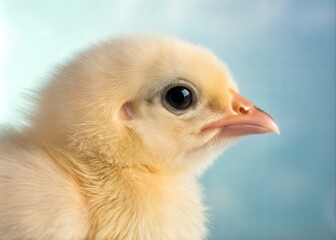 Close-up of a fluffy yellow chick