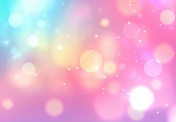 Fototapeta premium A dreamy pastel-colored background with soft bokeh lights and a glowing effect, creating a magical, abstract, and ethereal atmosphere. 