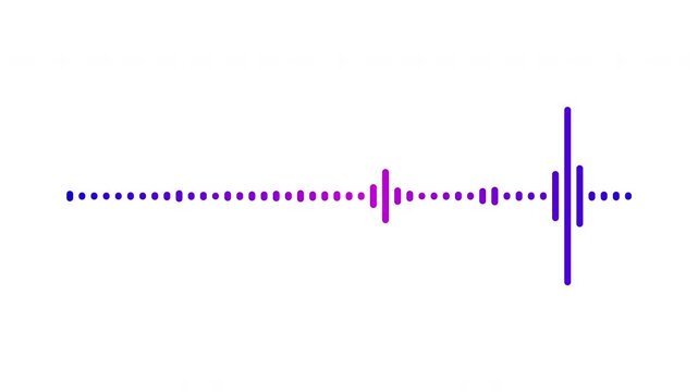 4k abstract music sound wave or audio wavefrom isolated on white background.Line digital minimalist voice and symbol technology.