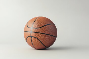 Obraz premium The Isolated Basketball Resting on a Flat and Pale Surface