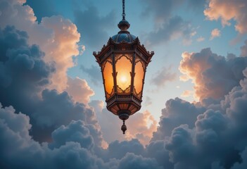 Obraz premium Islamic ramadan celebration lantern in fantasy style