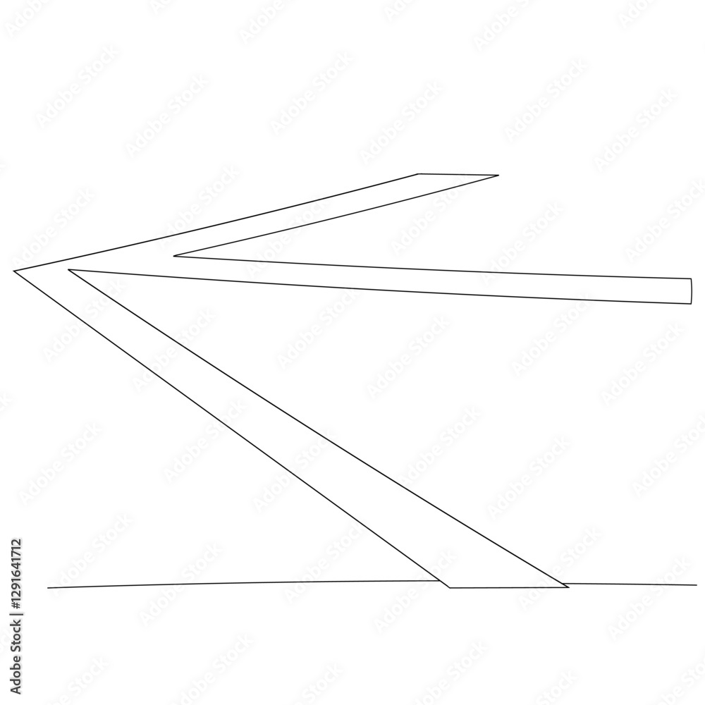 Poster continuous line drawing of cursor arrow. single line cursor arrow icon. vector illustration. editabl