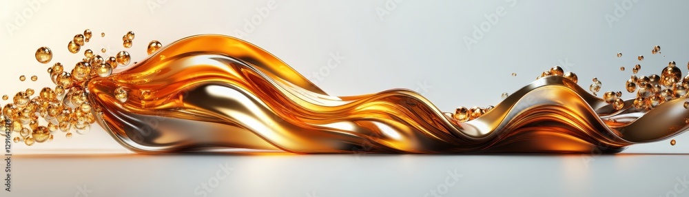 Poster liquid splashes on a white background creating dynamic patterns and textures for artistic background