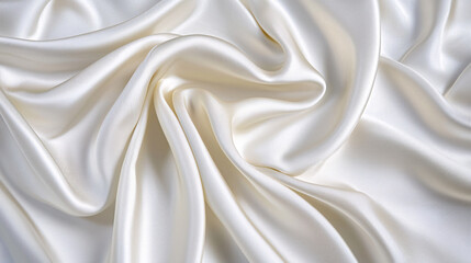 Fototapeta premium Elegant Textile Waves of Creamy White Fabric Texture Serene and Smooth Material Fine Art Photography